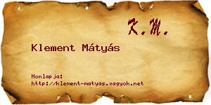 Klement Mátyás névjegykártya